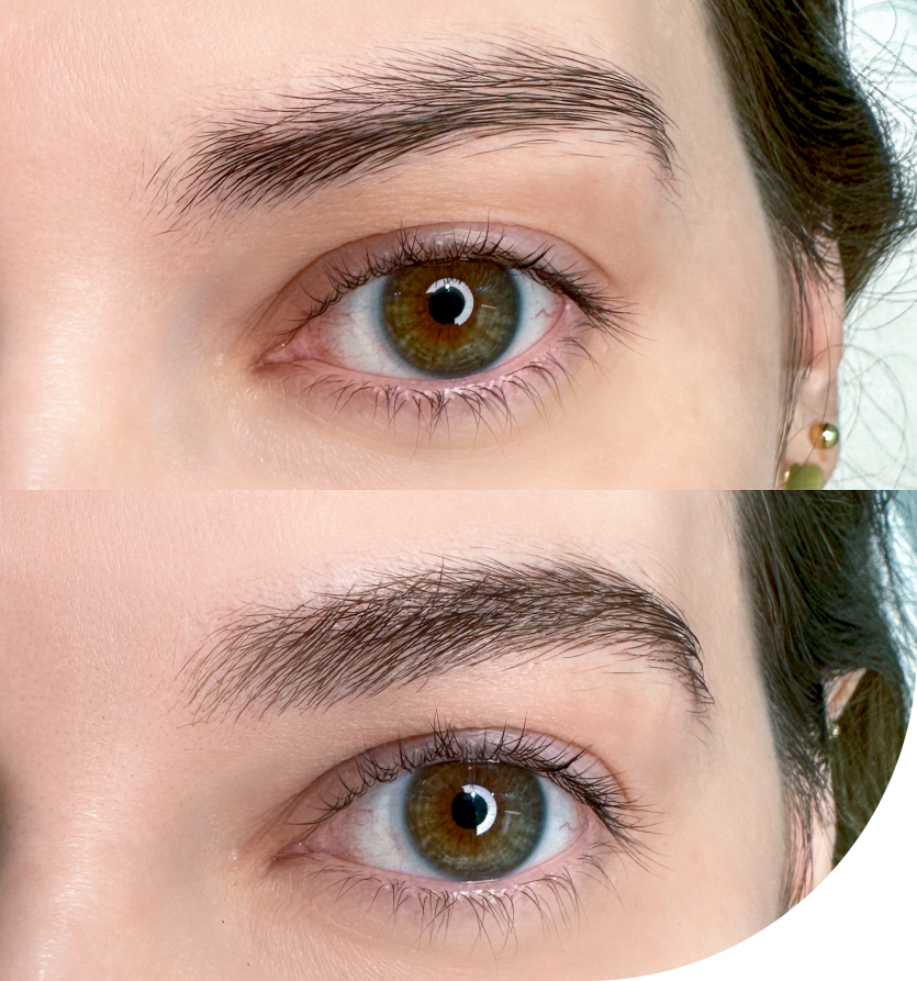 Profissional Lu Rodrigues realizando procedimento de micropigmentação em cliente